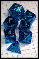 Dice : Dice - Metal Dice - Fengyiyi Blue Swirl Hollow with Green Numerals - Amazon Dec2023